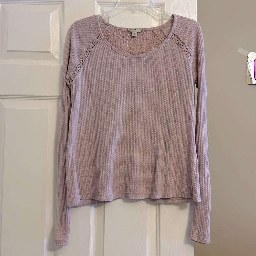 Women ms Lucky Brand waffle weave shirt size small